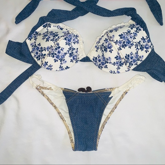 Beach Bunny Blue and White Bikini - Picture 2 of 5